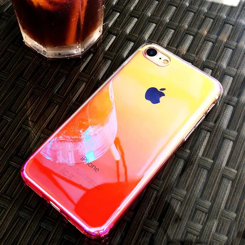 Чехол для телефона Aurora Blue Ray iPhone 7 8 Plus 6 S ультра-тонкий пластик задняя крышка X XS Max XR
