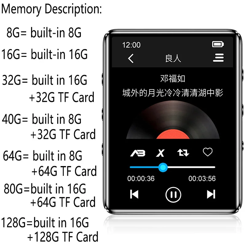 Музыкальный плеер X60 новая версия Bluetooth 5 0 MP3 сенсорный экран встроенный динамик 32