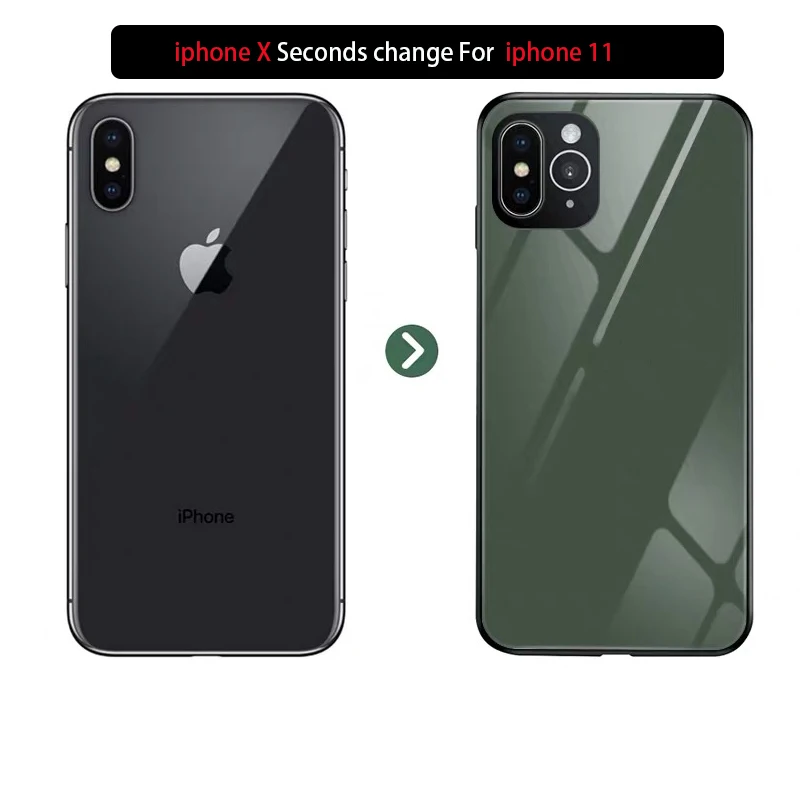 Для iPhone X Сменный на 11 Pro Чехол Мягкий ТПУ форма Накладка для XS MAX поддельная камера