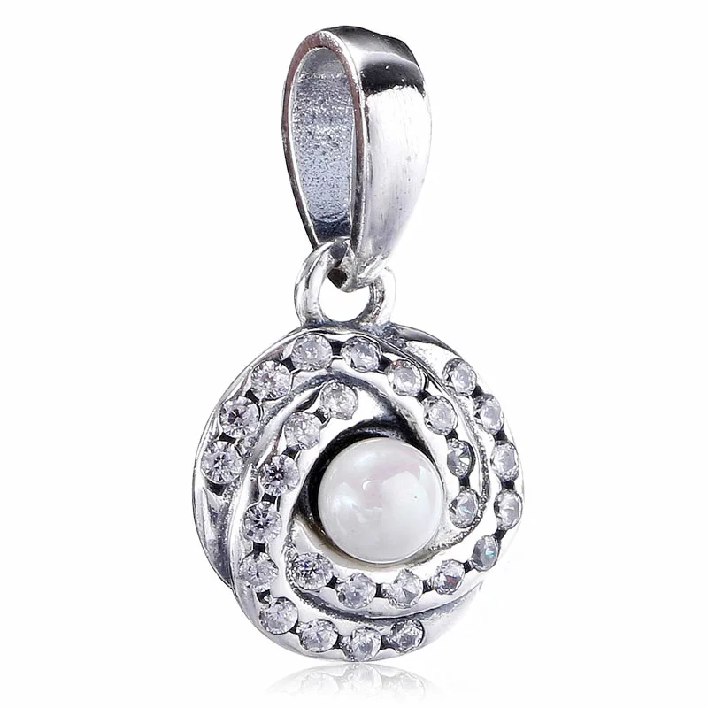 2125 925 Sterling Silver Classic Fairy Crystal Shoes Charm Pendant Bracelet DIY Accessories Pendant Free Shipping Wholesale - Цвет: 2125