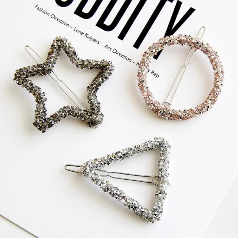 

Korean Style Pearl Geometric Rhinestone Pins Hair Clips Girls Hair Accessories