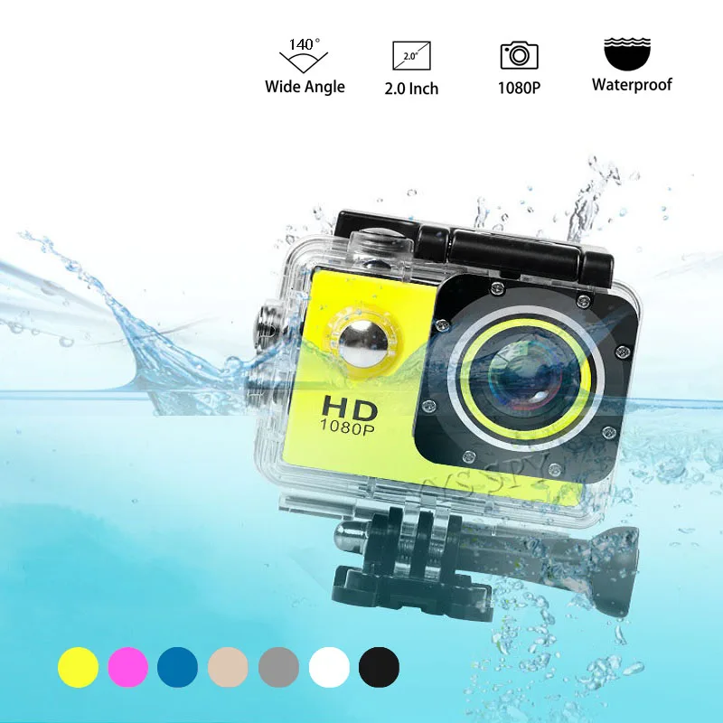 Mini Videocamera Di Azione Di Sport Della Macchina Fotografica 1080P Subacquea Videocamera Registrazione Micro Bike Helmet Dv Cam Pro Impermeabile And