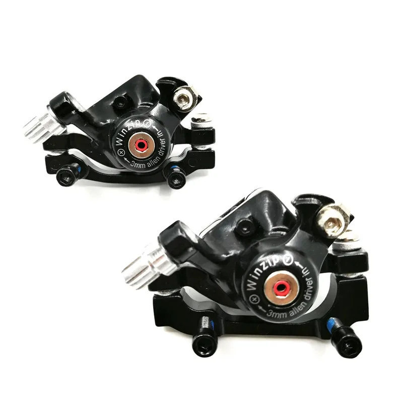 Winzip Bike Mechanical Disc Brake Caliper Double Action Brake Device MTB Road Bicycle Line Pulling Disc Brake Black/White Taiwan - Цвет: Черный
