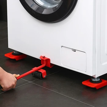 

4 Wheeled Roller Set Furniture Transport Mover Tool Heavy Stuff Lifter Moving Hand Tools Bar Device Dropshipping