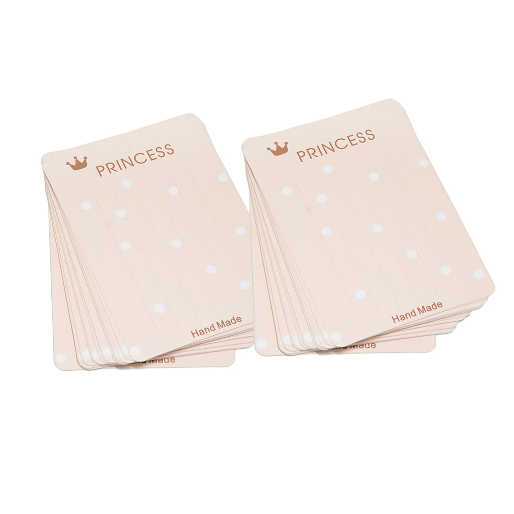40pcs Fashion Hair Clips Hair Bow Jewelry Display Packaging Cards Rectangle