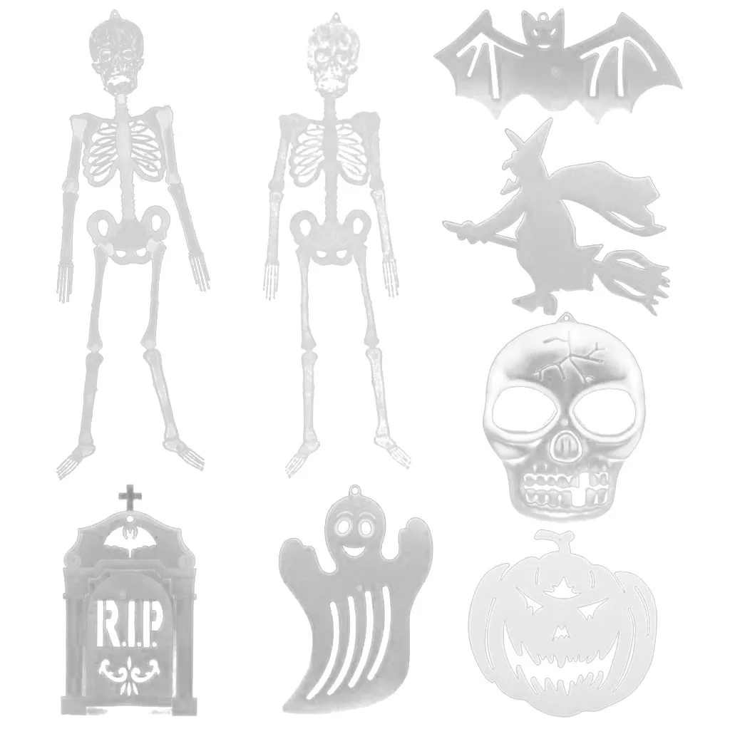 EmNarsissus Halloween Decoration Bar Ktv Scene Scary Luminous Skeleton Skeleton Luminous Pendant 