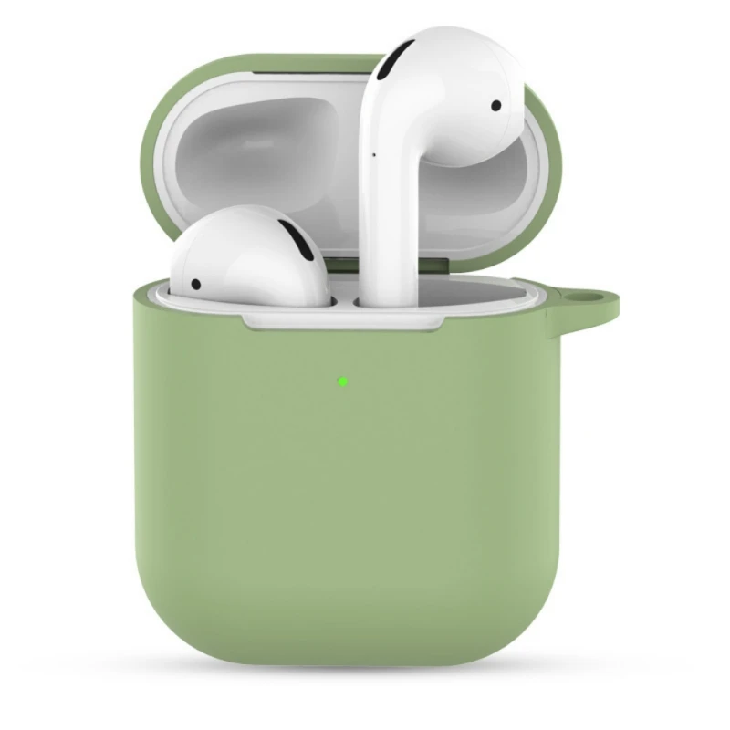 Зеленый Беспроводные bluetooth наушники чехол для Apple наушники силиконовый чехол для наушников Air Pods Чехол защитный для Apple Silm чехол - Цвет: Зеленый