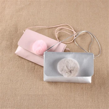 

2020 Girl Coin Purse Handbag Children Wallet Small Coin Box Bag Cute Plush Ball Kid Money Bag Baby Shoulder Bag Change Purse