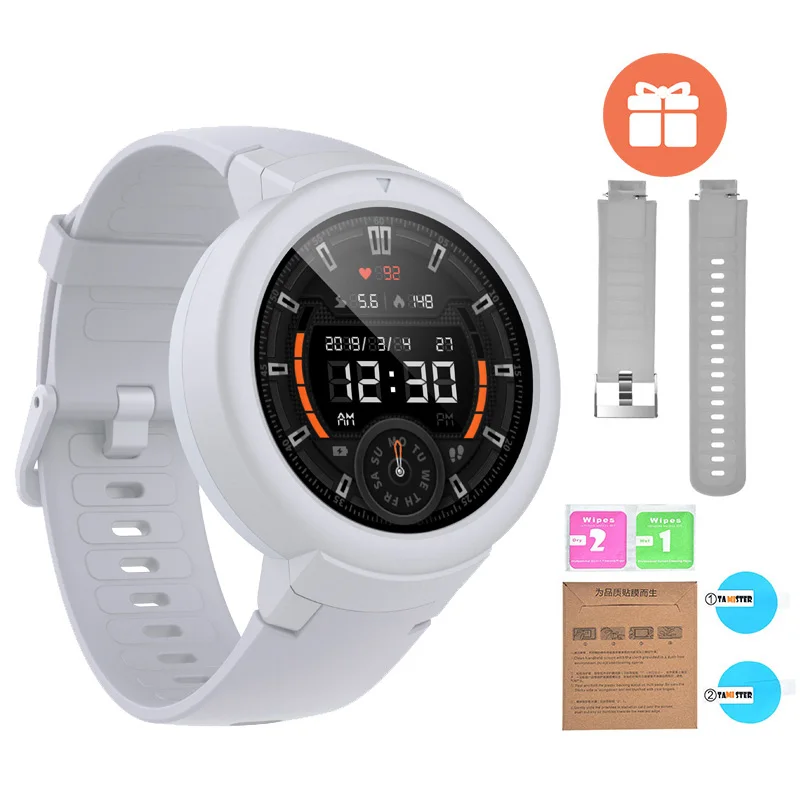 White n gray strap Huami Смарт-часы AMAZFIT Verge Lite английская версия 20 дней Срок службы батареи 1,3 дюймов AMOLED экран Встроенный gps монитор сердечного ритма - Цвет: White n gray strap