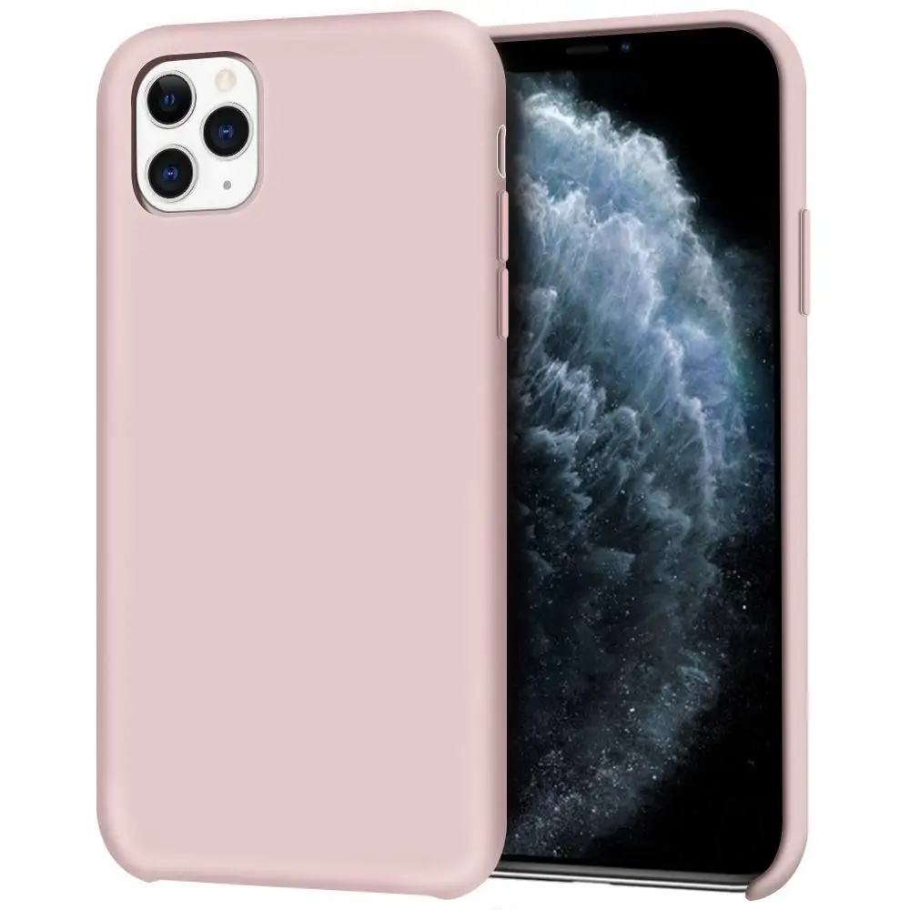 Жидкий силиконовый чехол для Apple iPhone 11 Pro Max X XR XS 8 Plus 7 6 6S ударопрочный чехол для телефона сосна зеленый аксессуары - Цвет: Pink Sand