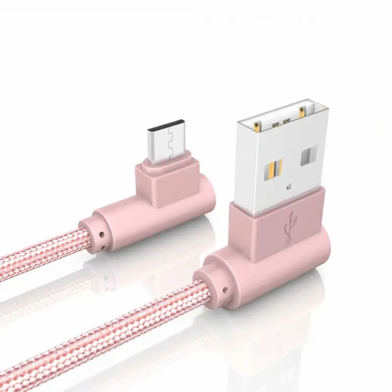 90 градусов USB к Micro USB кабель для передачи данных для samsung Xiaomi huawei Android любой Micro USB питание устройства