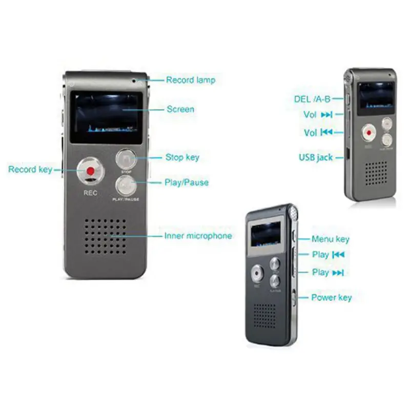 8 Гб Клип USB Цифровой диктофон Аудио Диктофон Запись Ручка MP3 плеер