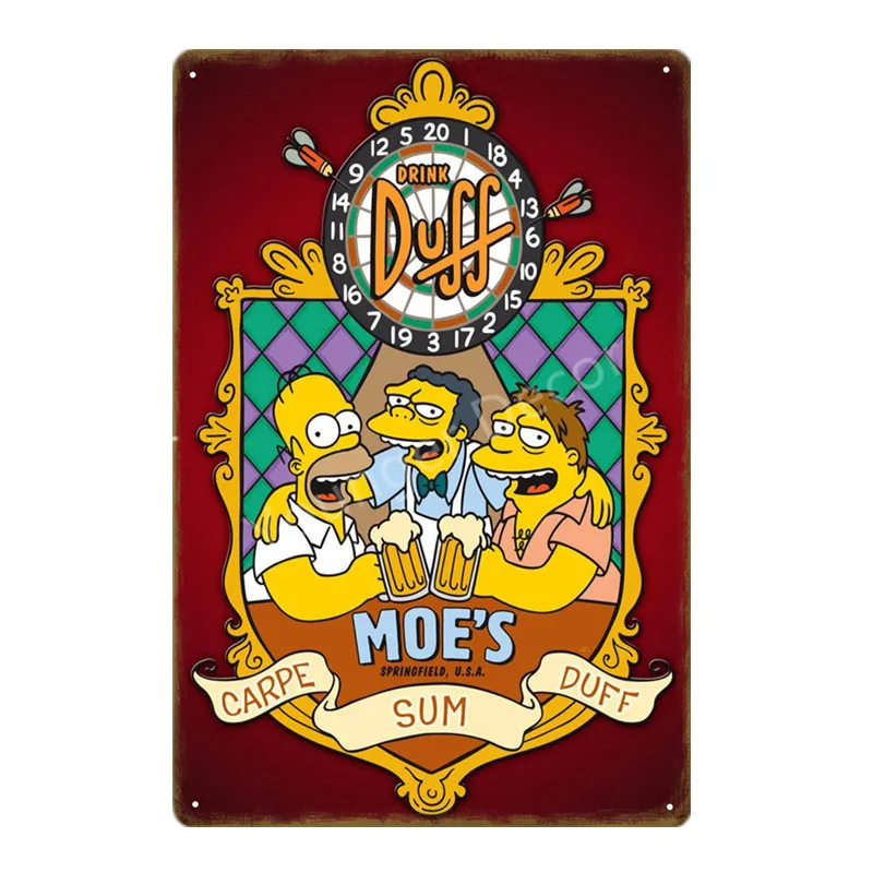 SKU1322A Мультфильм металлический плакат Duff пиво металлические знаки на алкоголь табличка Настенный декор для бара паба клуба человек пещера декоративная тарелка YA031 - Цвет: SKU1322A
