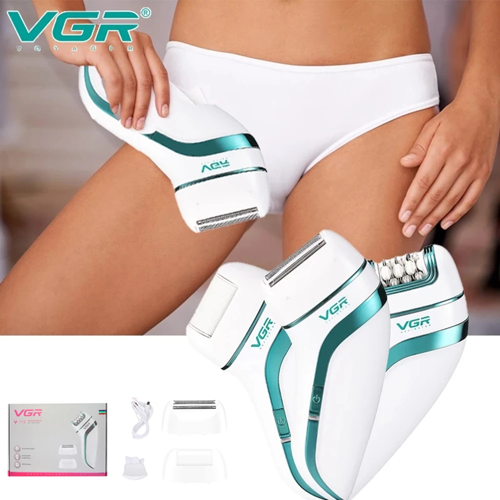 Hair Removal Epilator Hair Removal Tool Facial Hair Epilator VGR 3 in 1 Rechargeable Epilator For Women Facial Hair Remover Female Epilator Face Depilation Leg Body Shaver Callus Remover