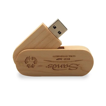 

Rotate The Wood Usb Flash Drive Gift Pen Drive Usb Stick 4GB 8GB 16GB 32GB 64GB Memory Stick Pendrive Wedding 10PCS Free Logo