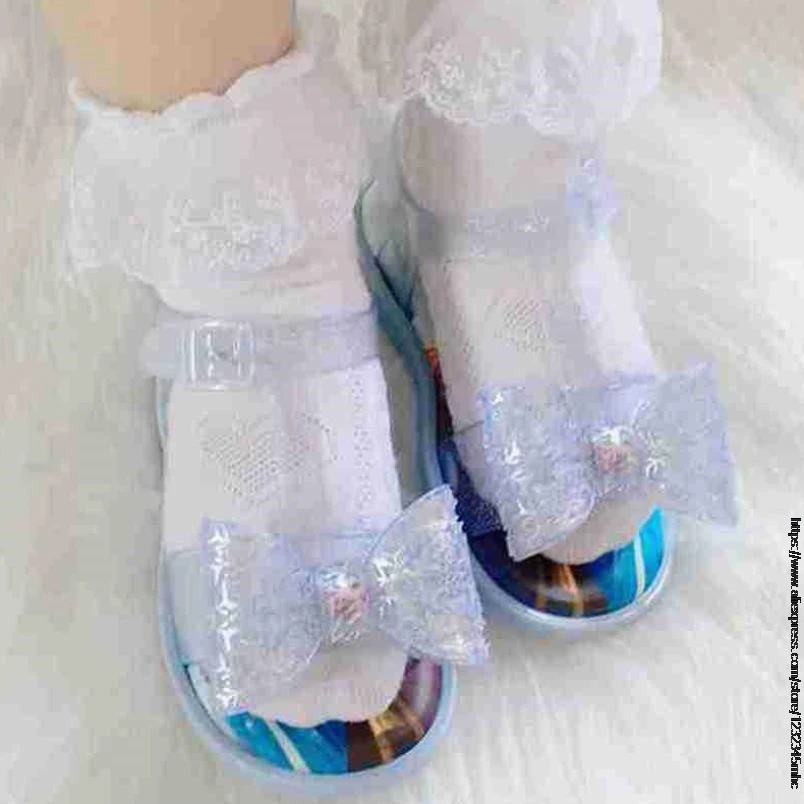 

Disney Girls Frozen Elsa Jelly Girl Shoes Fish Mouth Princess Sandals PVC Beach Shoes Melissa Princess Sandals