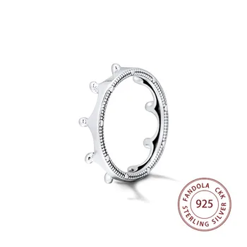 

Polished Crown Ring femme 925 Sterling Silver Wedding Rings for Women Original Fashion Jewelry anillos mujer Free Shipping