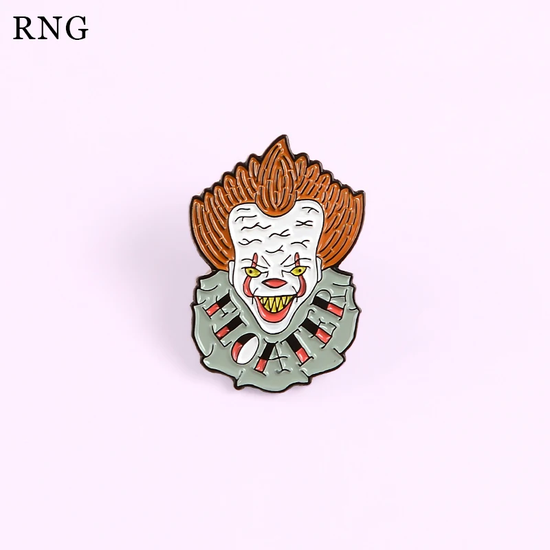 Металлическая эмалированная булавка RNG для фильма клоун жёлтые зубы морщины