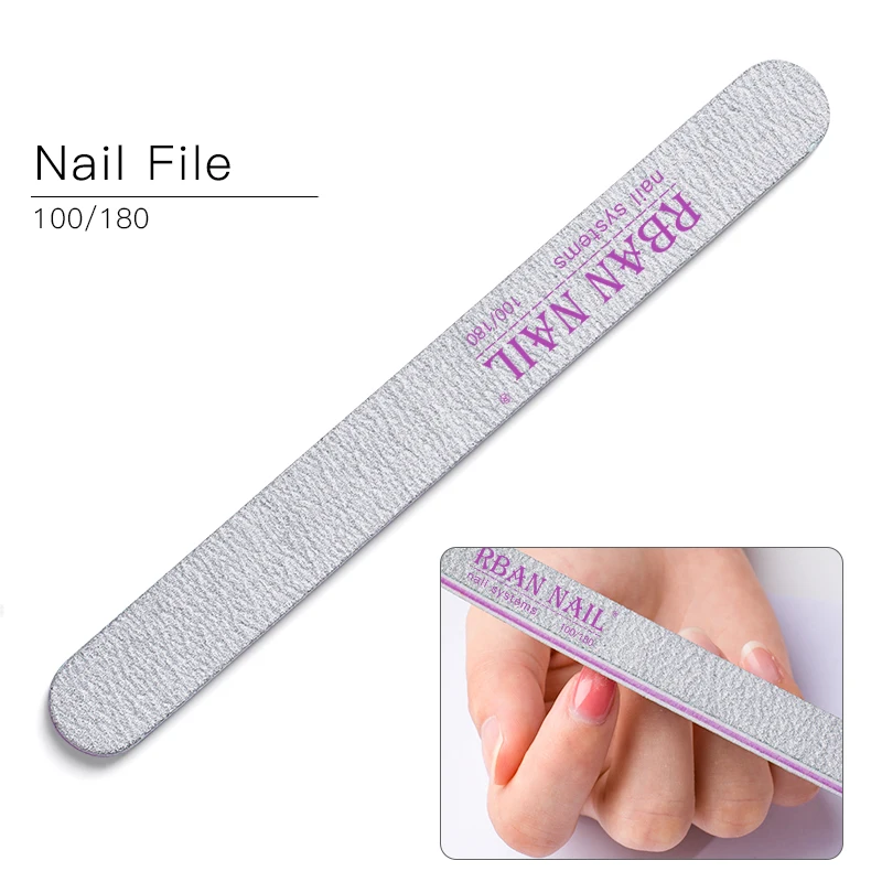 

Sandpaper Nail File 100/180 Double Side Sanding Buffer Block Set Grey Nail Files For UV Gel Polish DIY Manicure Nail Files Tool