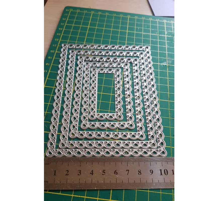 Прошитый гребешок прямоугольная рамка набор металлической прорезной трафарет для окраски для DIY бумажные карточки для скрапбукинга для ручной работы