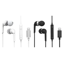 NITIKA Headphones with Connector Microphone for Apple MFi Headset Wired Noise Earphones for iPhone 120CM