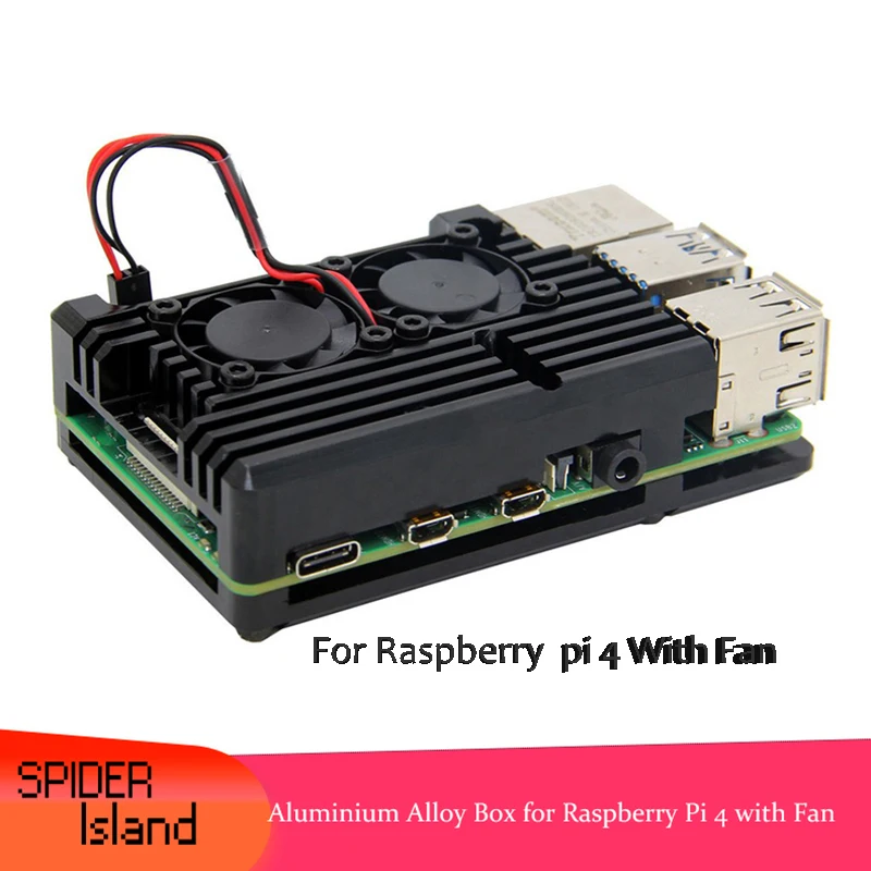 Raspberry Pi Armor Case Модель B/B+ коробка из алюминиевого сплава с двойным охлаждающим вентилятором теплоотвод отвертка Raspberry Pi 4
