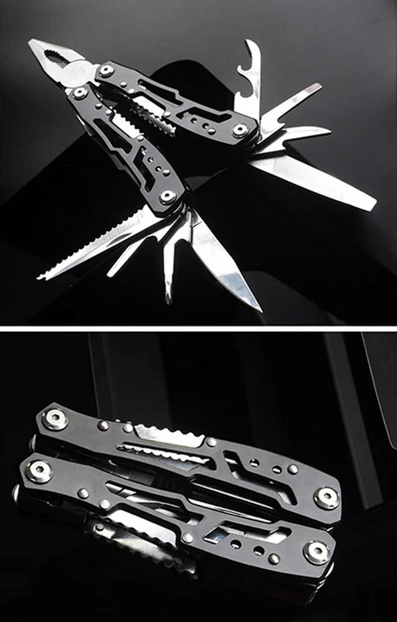 Multifunction Stainless Steel Multi-tool Pocket Knife Pliers Folding Pliers Mini Portable Folding Pliers T4025