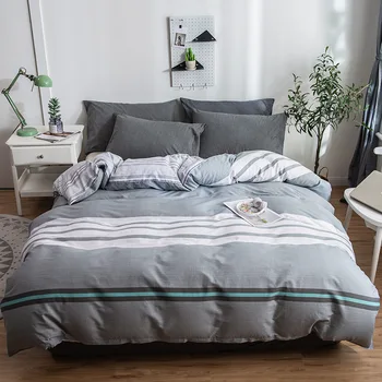 

Modern Pure Color Stripes Duvet Cover Quilt Cover Twin Full Queen King Comforter Case 100% Cotton Fabric Bedclothes Bedding Sets