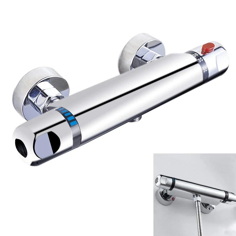 

Chrome Thermostatic Bar Shower Mixer Valve Anti Scald Tap