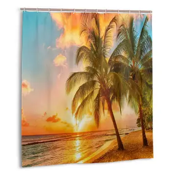 

Hawaii Shower Curtain with Hooks bathroom Waterproof Polyester Fabric