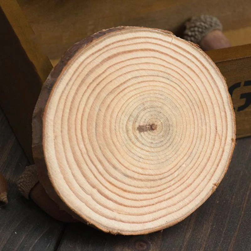 10pcs Craft Unfinished Natural Round Wood Slices Wedding Wooden DIY School Guest Christmas Decor Blanks Dyeing Drawing