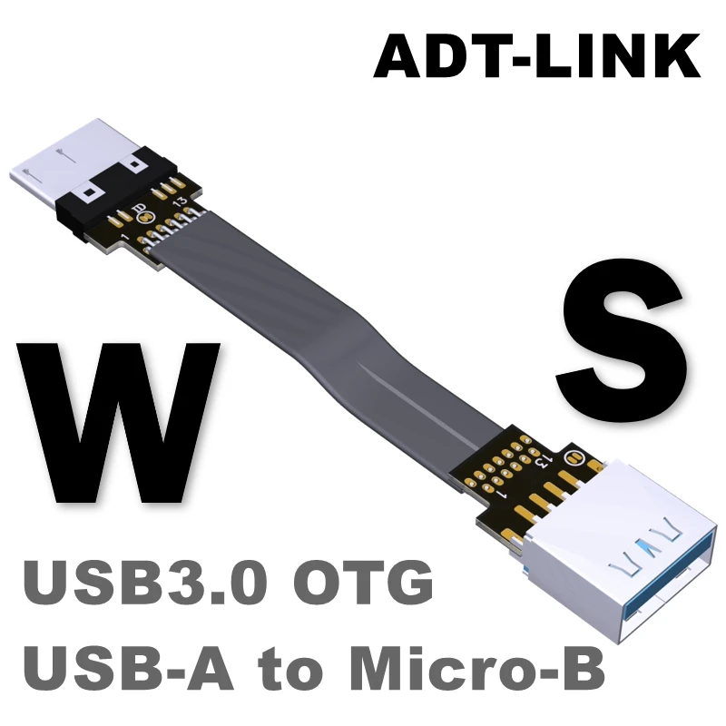 Parche vóleibol Dar permiso Cable de datos de conexión ADT USB3.0 macho A hembra, cable de extensión  plano y delgado tipo A micro b, soporte OTG, S4/5 W|Cables USB| - AliExpress