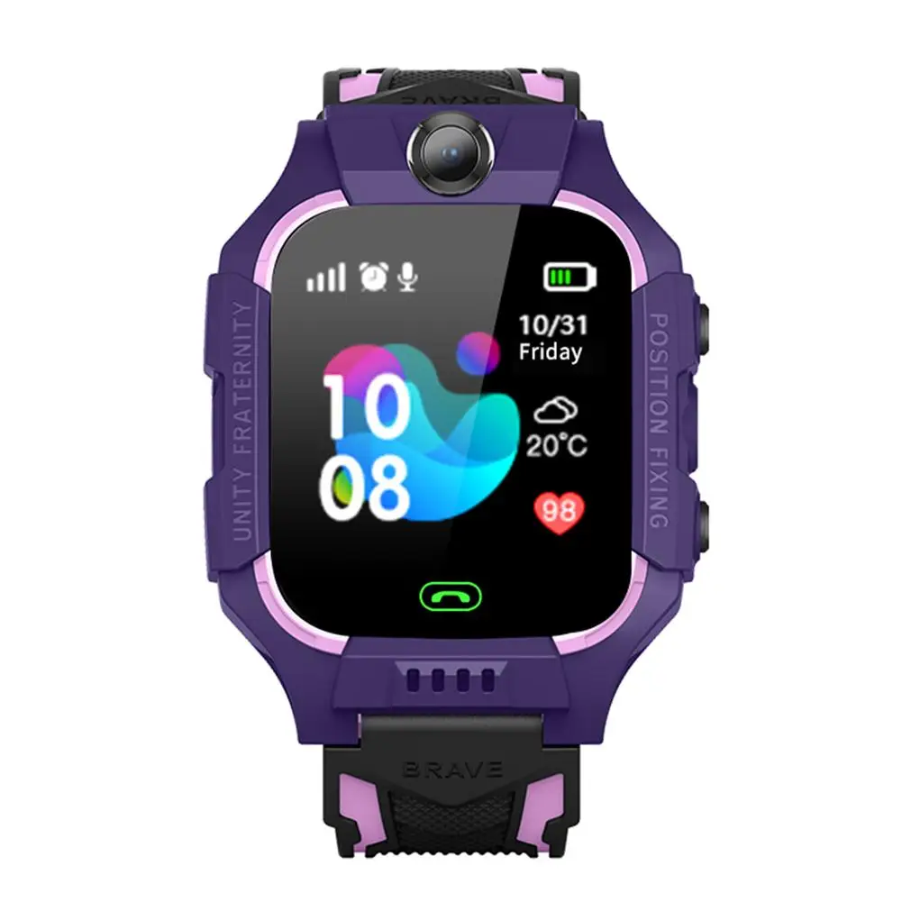 Purple Новые смарт-часы Z6 для детей IP67 водонепроницаемые 2G sim-карты GPS камера для отслеживания SOS напоминание о звонке анти-потеря Детские Смарт-часы - Цвет: Purple