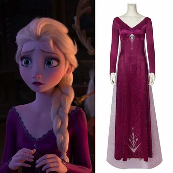 

Costumebuy Snow Ice Queen Princess Elsa Cosplay Costume Halloween Disfraz Elsa Anna Pajamas Dress Night Gown Outfit Custom Made