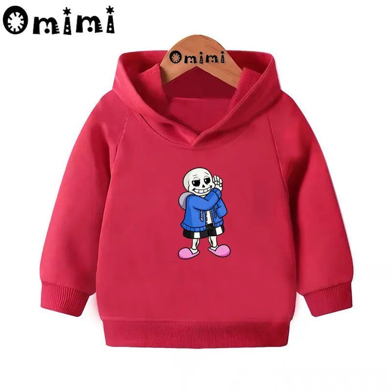 Skull Brother Undertale Sans/милые Свитшоты детские толстовки с капюшоном крутой пуловер для малышей топы для девочек и мальчиков, осенняя одежда KMT2405