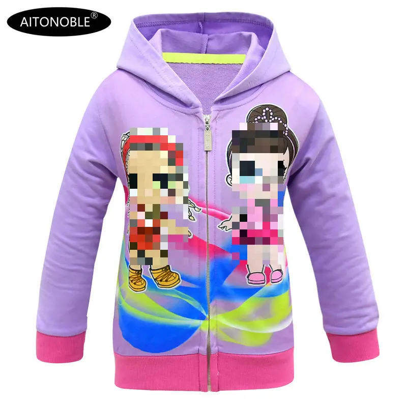 0933 purple Aitonoble/ г. Новое осеннее пальто для девочек хлопковые толстовки с длинными рукавами детские свитшоты для детей, куртка принцессы для девочек, пальто - Цвет: 0933 purple