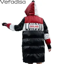 Vefadisa зимняя цветная парка с капюшоном буквенным принтом теплое
