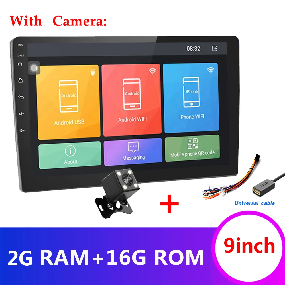 9in 9.1 2 16G Cam 9/10 дюймов Android 9,1 Автомобильный мультимедийный плеер 2 Din Автомобильный Радио gps навигация Bluetooth wifi четырехъядерный видео плеер - Цвет: 9in 9.1 2 16G Cam