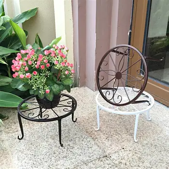 

1Pc Plant Stand Round Flower Stand Metal Plant Holder Potted Plant Stands for Balcony Garden Backyard