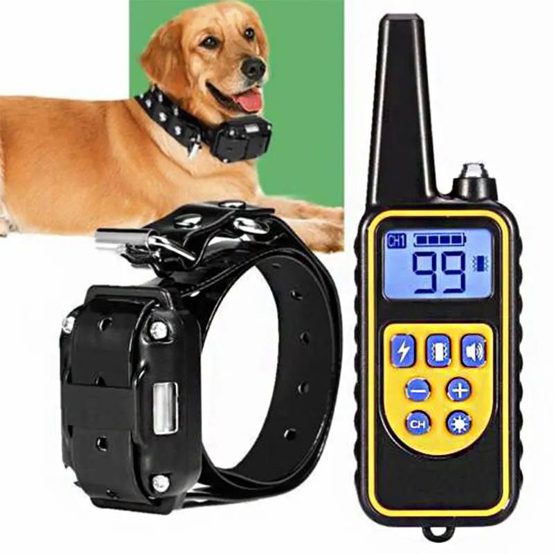 

Rechargeable Waterproof Electronic Dog Training Collar Stop Barking LCD Display 800m Remote Electronic Shock Training Collars