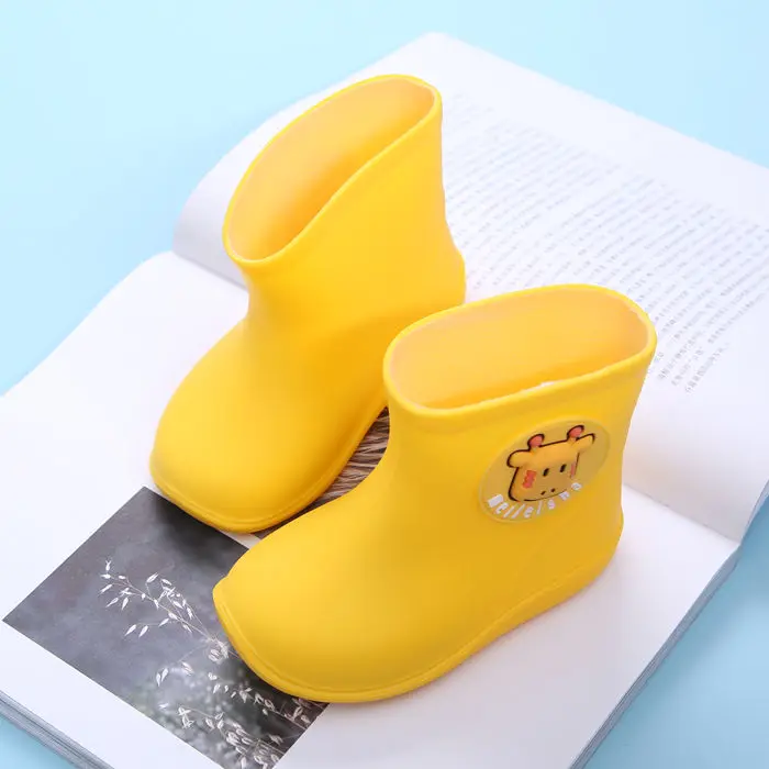 Детские непромокаемые сапоги для мальчиков и девочек; непромокаемые сапоги для малышей; непромокаемые детские Нескользящие резиновые сапоги; Всесезонные детские резиновые сапоги - Цвет: Yellow