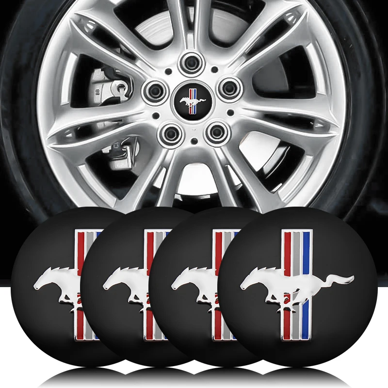 4 шт. 56 мм колпачки для центральных колпачков автомобильных колес с логотипом Mustang