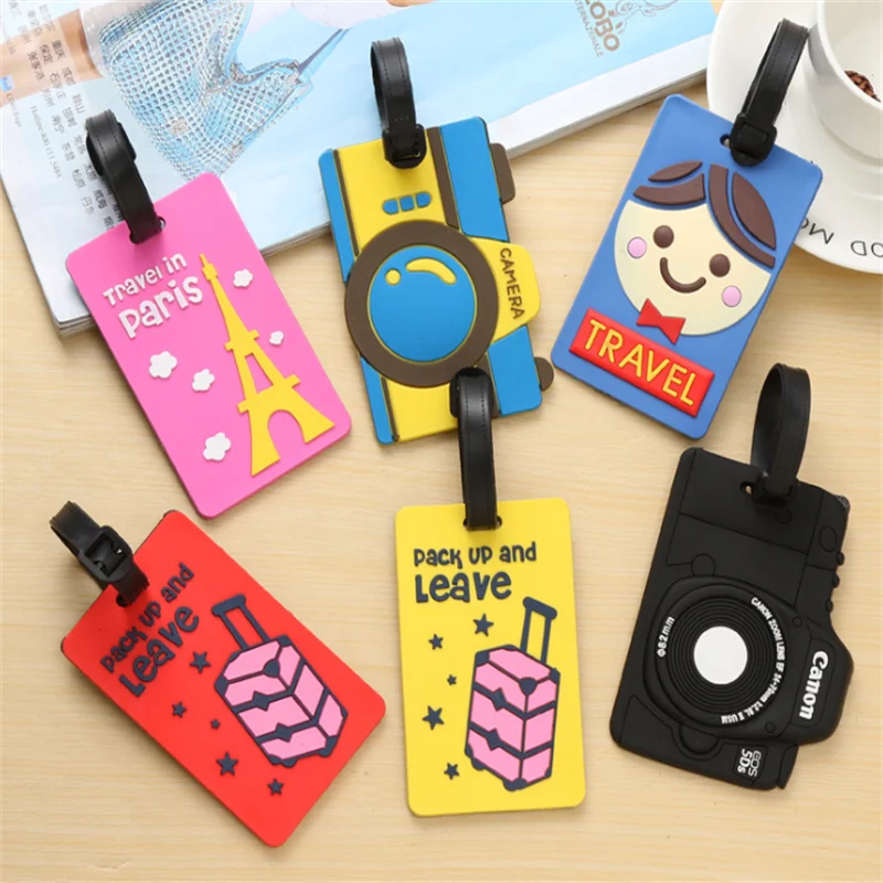Travel Accessories Creative Luggage Tag  Camera Suitcase Identifier Tag Boarding Pass  Cartoon Cute Tag Consignment Card Bus Car