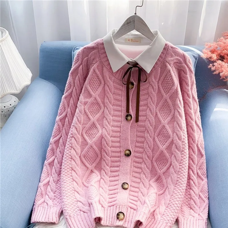 Fashion Sweater Women Cardigan Beige 