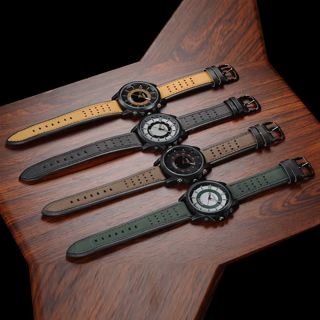 Популярные Модные мужские кварцевые часы на платформе с большим циферблатом и календарем, одноцветные военные кварцевые часы с ремешком, мужские часы relogio50