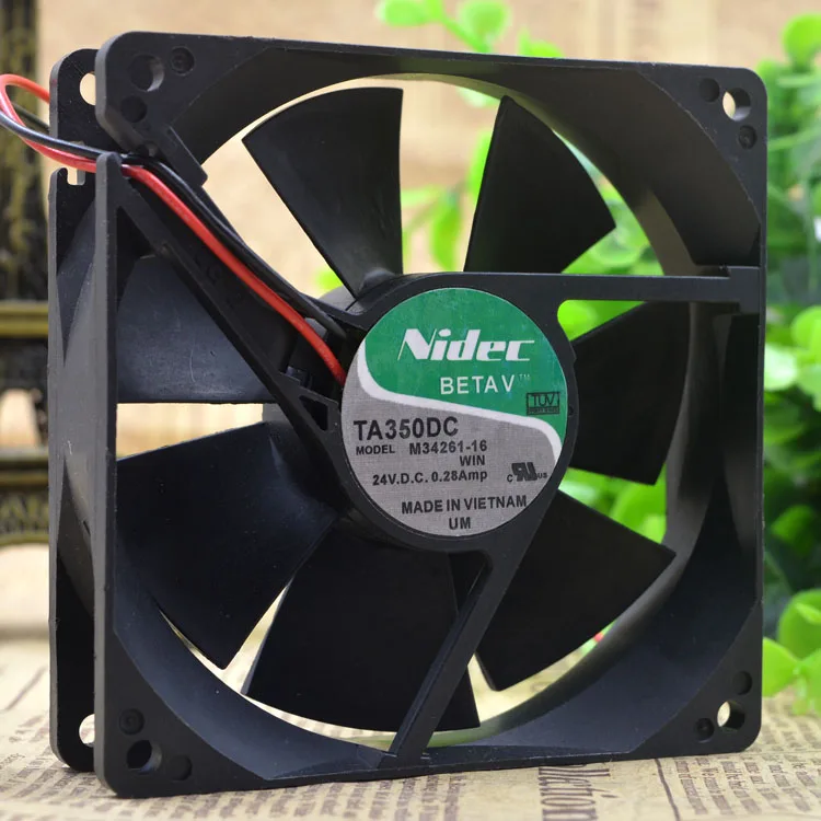 Для Nidec оригинальная 90*90*25 мм 2-провод TA350DC M34261-16 9025 24V 0.28A в форме ручки с двумя шарами инверторный Сварочный аппарат Вентилятор охлаждения