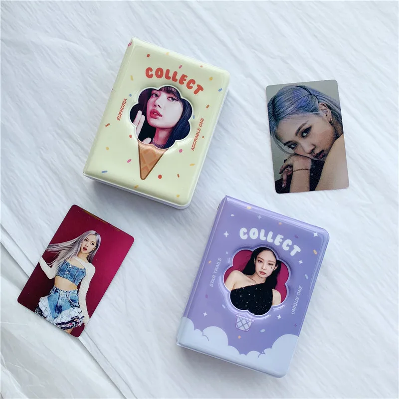 Sharkbang 아이스크림 앨범 사진 20 개 슬리브 가방, 열풍 풍선 보관 카드 가방, 엽서 아이돌 수집 정리함, 3 인치