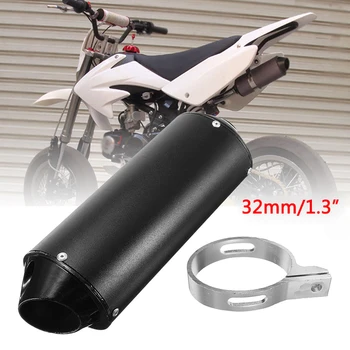 

Bike Motorcycle Black Muffler Exhaust Pipe Compact 28 /32 / 38mm Clamp Dirt for 50cc 110cc 125cc Useful Pit Quad Hot