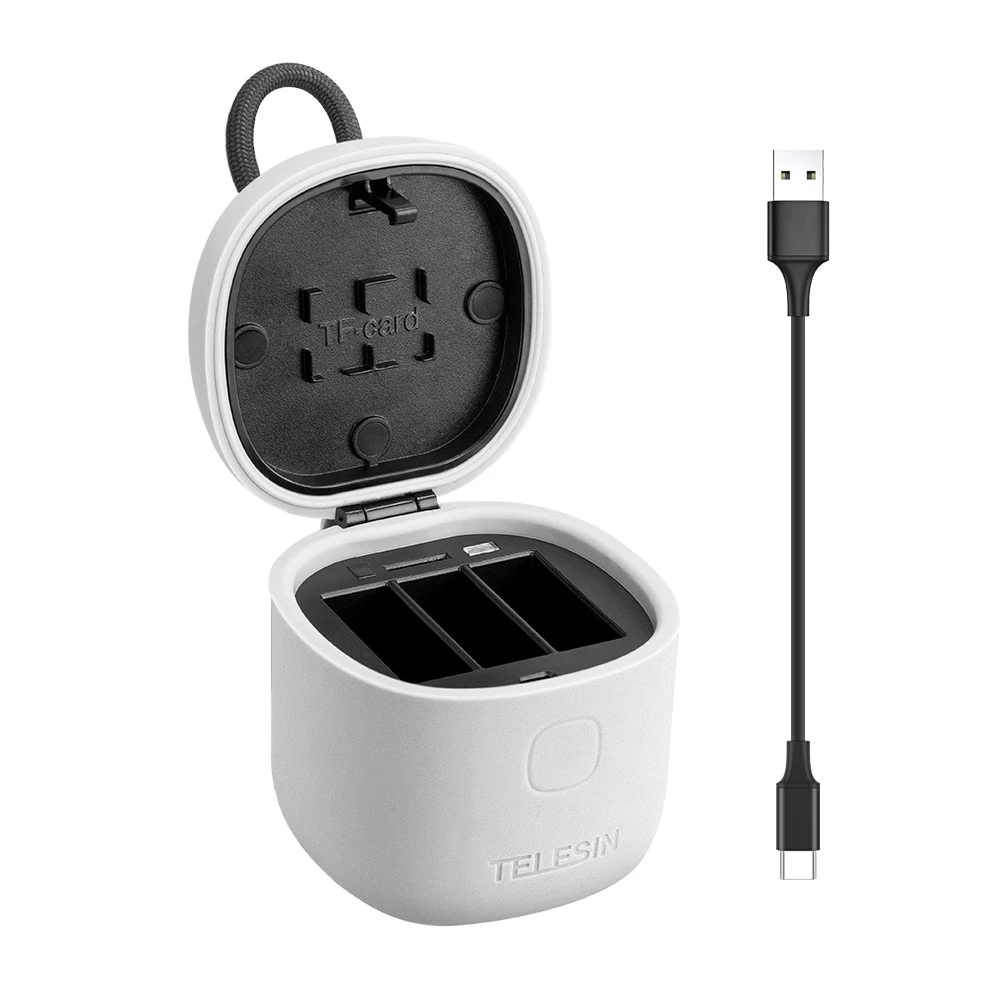

3 in 1 Storage Box Battery Charger Dock Card Reading For GoPro Hero 5 6 7 Black For 3 Batteries Charging Stand Case