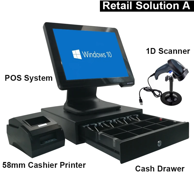 Pos System Touch All In One Windows Hardware With Software For Supermarket Or Restaurant Printers Aliexpress